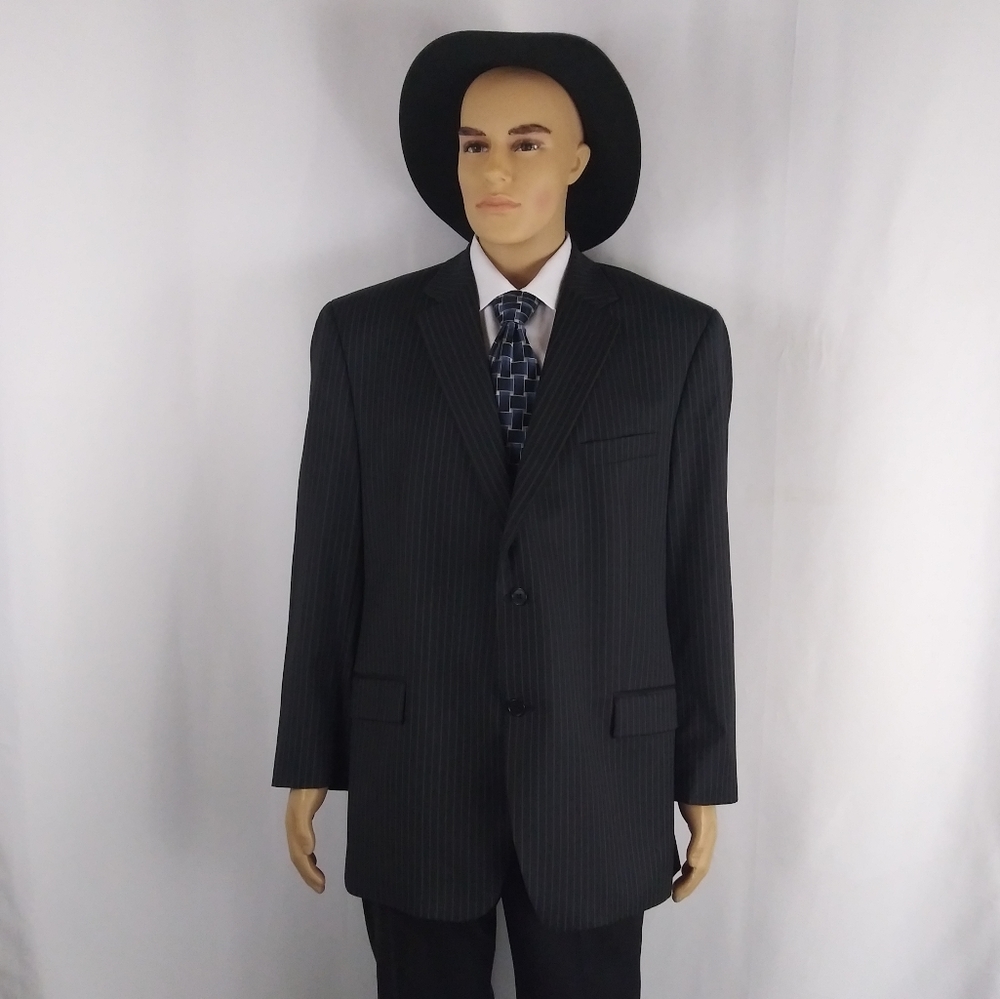 Michael Kors black pinstripe sport jacket men's size 46R